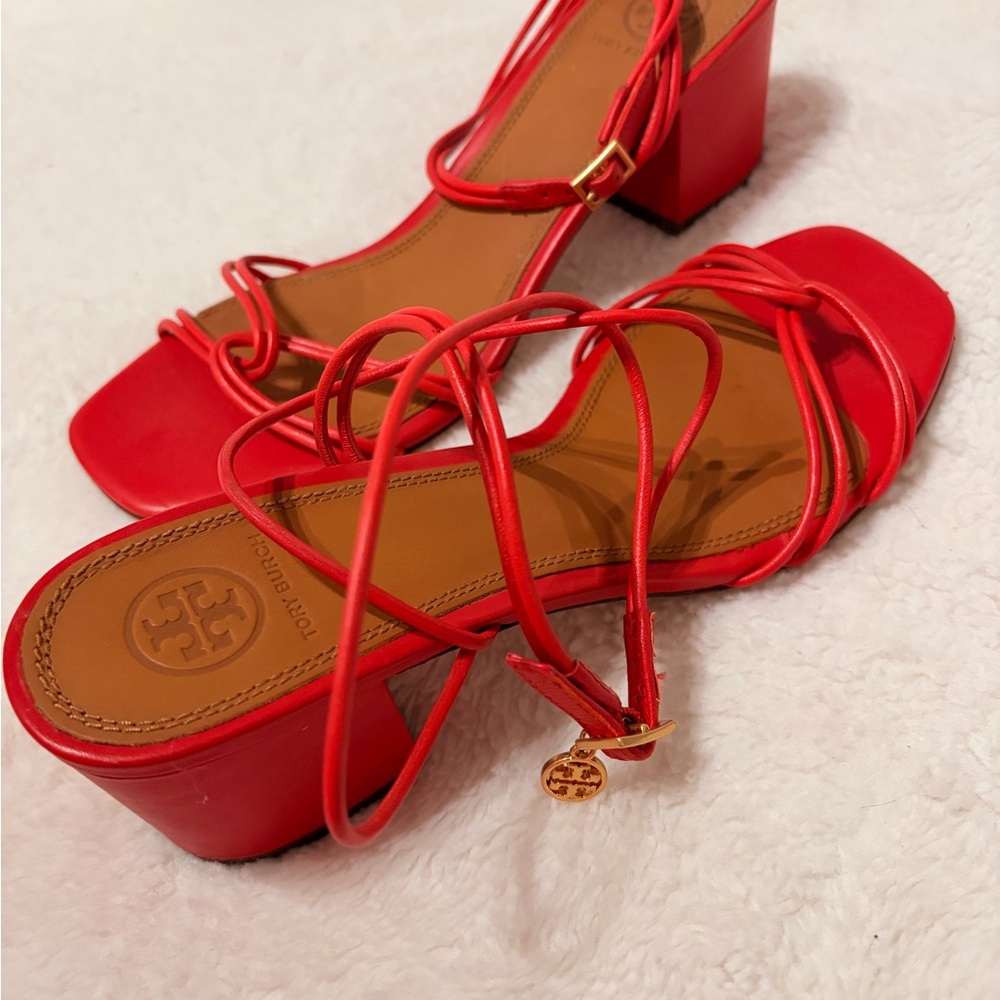 Tory Burch Red Strappy Heels
